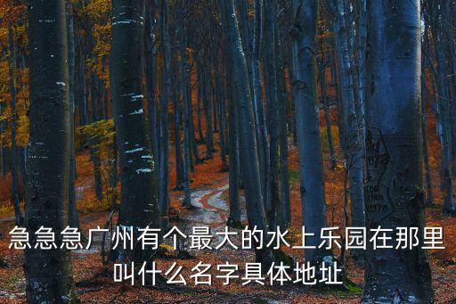 急急急廣州有個最大的水上樂園在那里叫什么名字具體地址