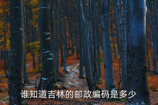 誰知道吉林的郵政編碼是多少