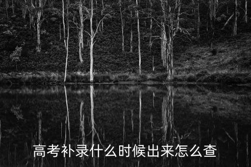 高考補錄什么時候出來怎么查