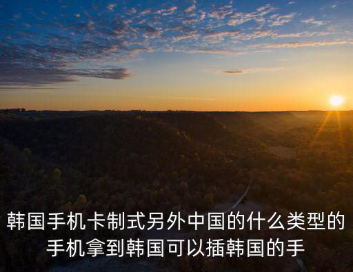 韓國手機(jī)卡制式另外中國的什么類型的手機(jī)拿到韓國可以插韓國的手