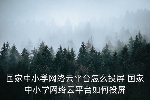 國家中小學網絡云平臺怎么投屏 國家中小學網絡云平臺如何投屏