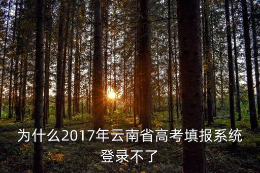 為什么2017年云南省高考填報系統(tǒng)登錄不了