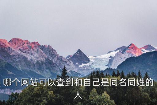 哪個(gè)網(wǎng)站可以查到和自己是同名同姓的人