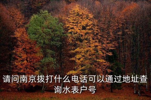 請(qǐng)問(wèn)南京撥打什么電話可以通過(guò)地址查詢水表戶號(hào)