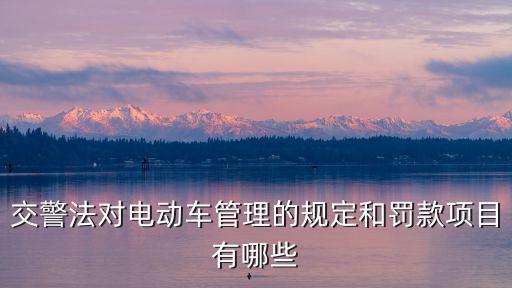交警法對電動車管理的規(guī)定和罰款項目有哪些