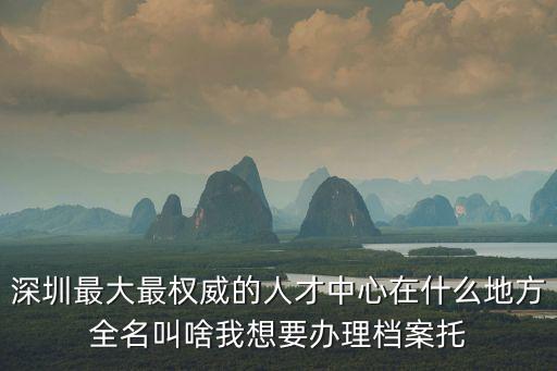 深圳最大最權威的人才中心在什么地方全名叫啥我想要辦理檔案托