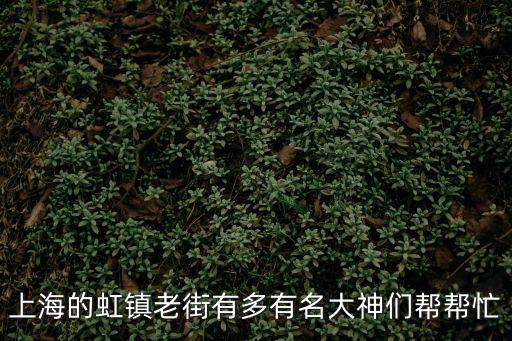 上海的虹鎮老街有多有名大神們幫幫忙