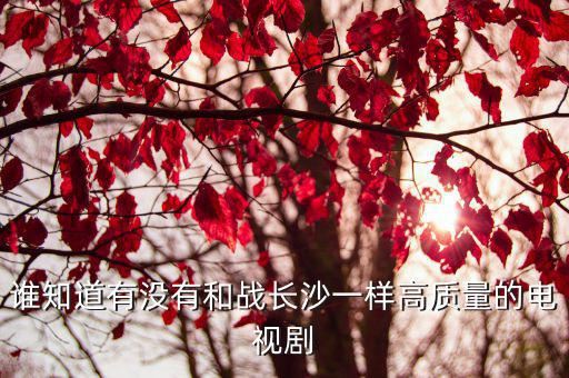 誰知道有沒有和戰長沙一樣高質量的電視劇