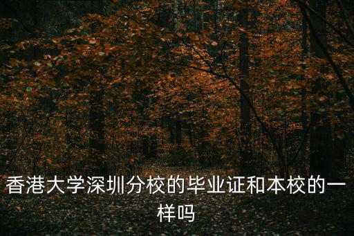 香港大學深圳分校的畢業證和本校的一樣嗎