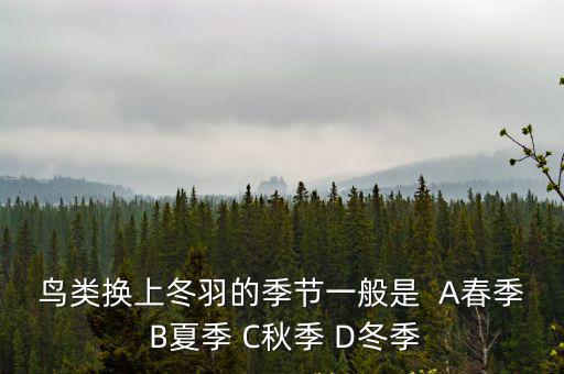 鳥類換上冬羽的季節一般是  A春季 B夏季 C秋季 D冬季