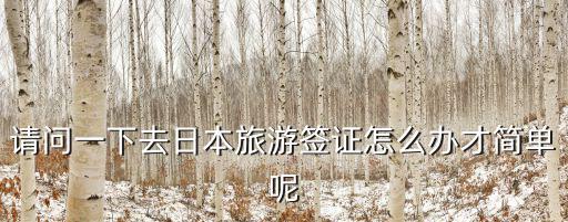 請問一下去日本旅游簽證怎么辦才簡單呢