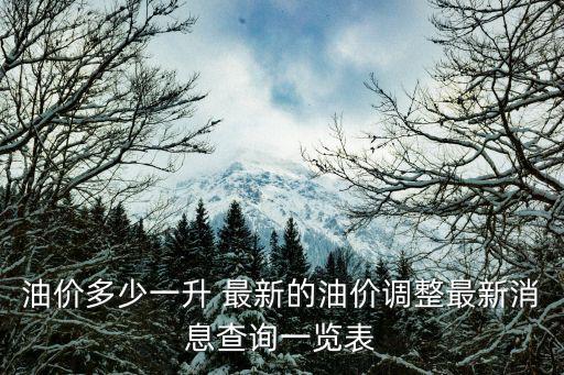 油價多少一升 最新的油價調整最新消息查詢一覽表