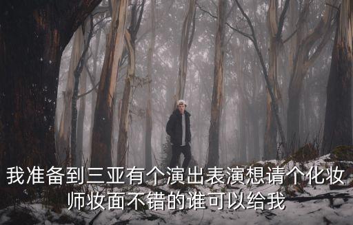 我準備到三亞有個演出表演想請個化妝師妝面不錯的誰可以給我