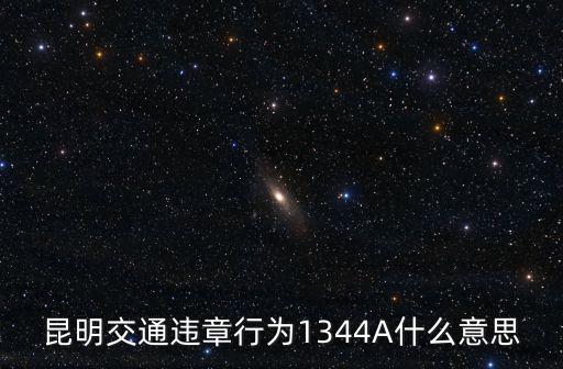 昆明交通違章行為1344A什么意思