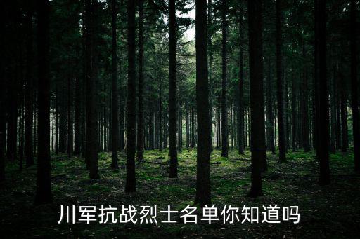 川軍抗戰烈士名單你知道嗎