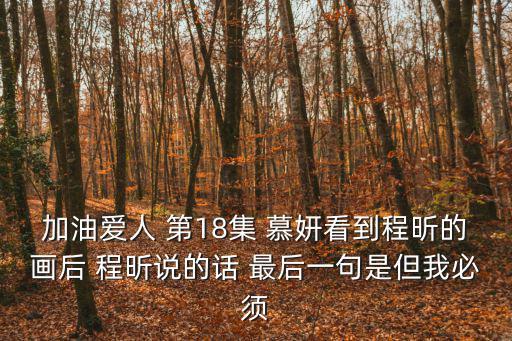 加油愛人 第18集 慕妍看到程昕的畫后 程昕說的話 最后一句是但我必須