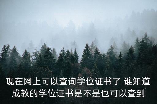 現在網上可以查詢學位證書了 誰知道成教的學位證書是不是也可以查到