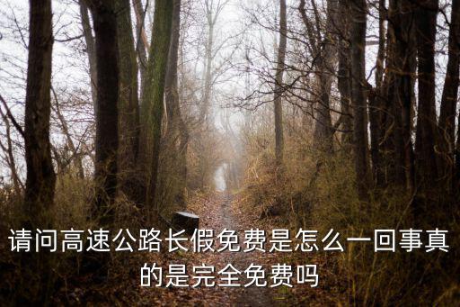 請問高速公路長假免費是怎么一回事真的是完全免費嗎