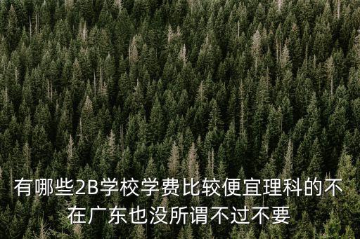 有哪些2B學校學費比較便宜理科的不在廣東也沒所謂不過不要