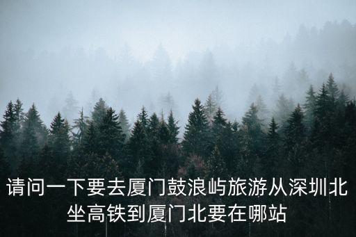 請問一下要去廈門鼓浪嶼旅游從深圳北坐高鐵到廈門北要在哪站