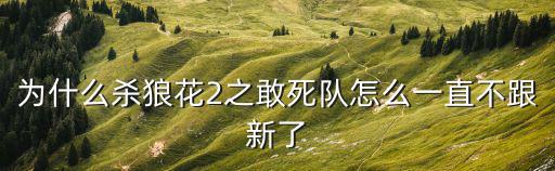 為什么殺狼花2之敢死隊怎么一直不跟新了