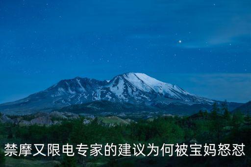 禁摩又限電專家的建議為何被寶媽怒懟