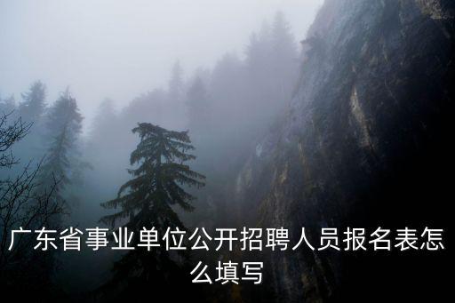 廣東省事業單位公開招聘人員報名表怎么填寫