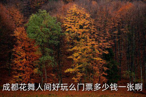 成都花舞人間好玩么門票多少錢一張啊