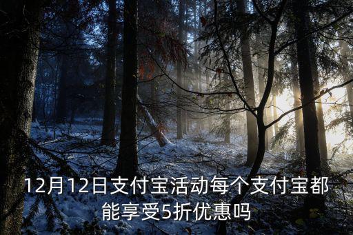 12月12日支付寶活動(dòng)每個(gè)支付寶都能享受5折優(yōu)惠嗎