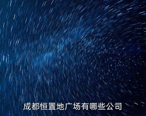 成都恒置地廣場有哪些公司