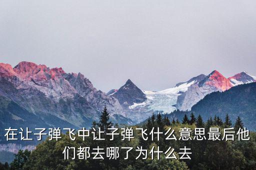 在讓子彈飛中讓子彈飛什么意思最后他們都去哪了為什么去