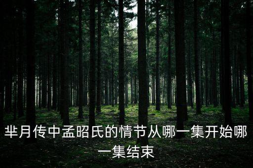 孟昭氏，羋月傳中孟昭氏的情節從哪一集開始哪一集結束