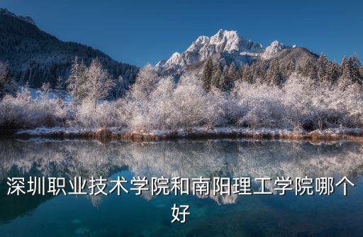 深圳職業技術學院和南陽理工學院哪個好