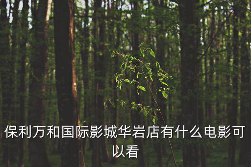 保利萬和國際影城華巖店有什么電影可以看