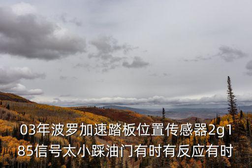 03年波羅加速踏板位置傳感器2g185信號太小踩油門有時有反應有時
