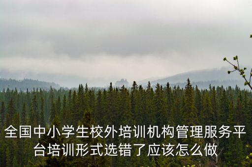 全國校外培訓機構管理服務平臺，全國中小學生校外培訓機構管理服務平臺培訓形式選錯了應該怎么做