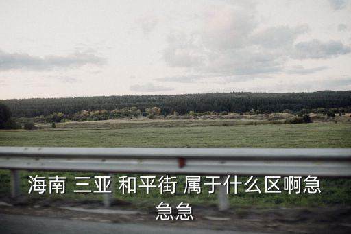 海南 三亞 和平街 屬于什么區(qū)啊急急急