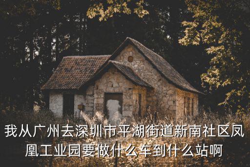 我從廣州去深圳市平湖街道新南社區(qū)鳳凰工業(yè)園要做什么車到什么站啊