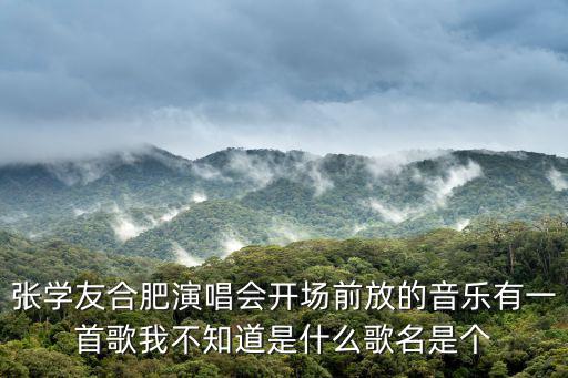 張學友合肥演唱會開場前放的音樂有一首歌我不知道是什么歌名是個