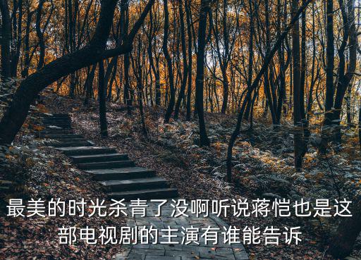 最美的時光殺青了沒啊聽說蔣愷也是這部電視劇的主演有誰能告訴