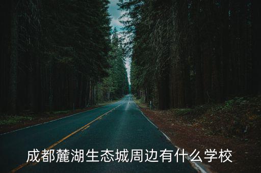 成都麓湖生態城周邊有什么學校