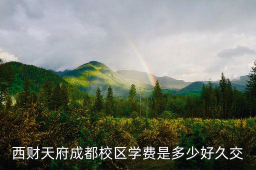西財天府成都校區學費是多少好久交