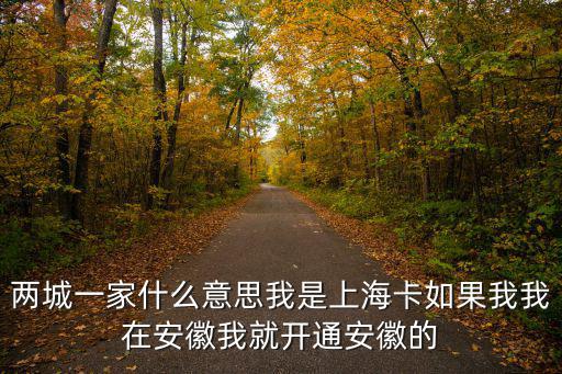 一城一家，誰來給我詳細解釋一下兩城一家這個業務
