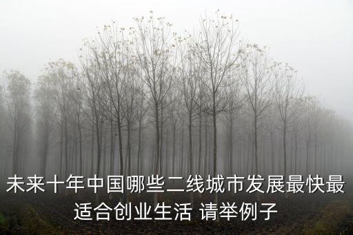 未來十年中國哪些二線城市發展最快最適合創業生活 請舉例子