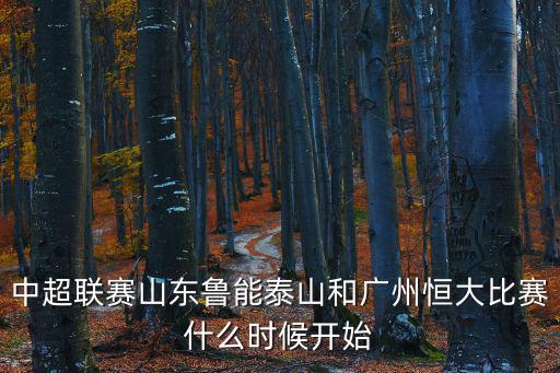 中超聯(lián)賽山東魯能泰山和廣州恒大比賽什么時候開始
