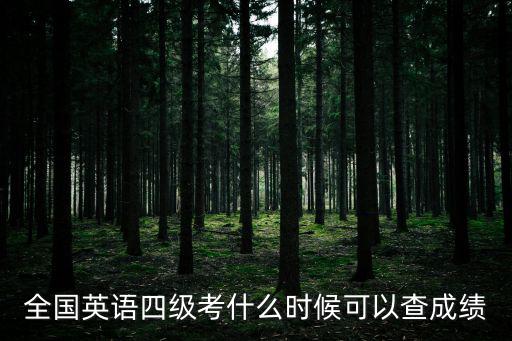 4級成績查詢，全國英語四級考什么時候可以查成績