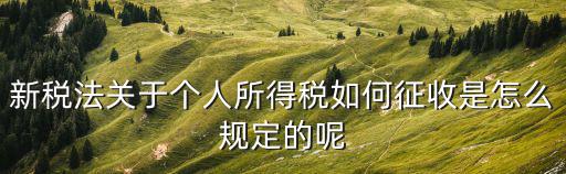 新稅法關于個人所得稅如何征收是怎么規定的呢