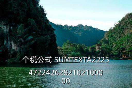 個稅公式 SUMTEXTA22254722426282102100000