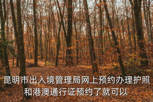 昆明市出入境管理局網上預約辦理護照和港澳通行證預約了就可以
