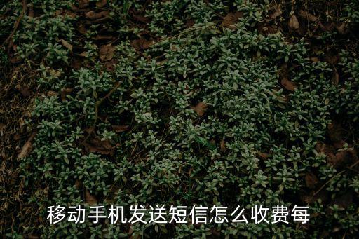 移動手機發送短信怎么收費每